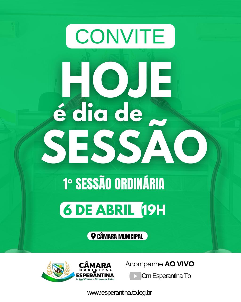 AS SESSÕES ORDINÁRIAS DA CÂMARA MUNICIPAL DE ESPERANTINA-TO