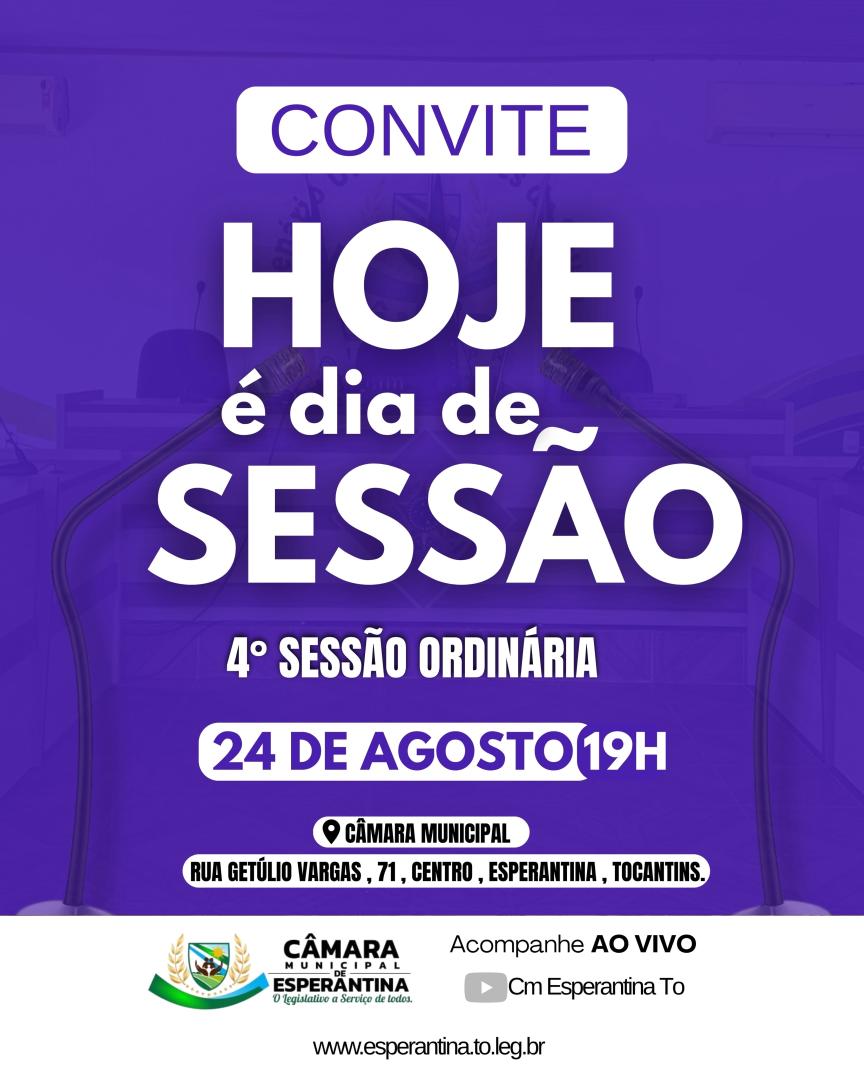Sessões Ordinárias da Câmara Municipal de Esperantina Tocantins